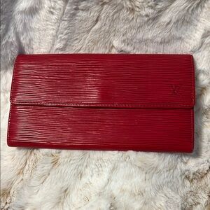 Louis Vuitton Red Epi Leather Sarah Wallet